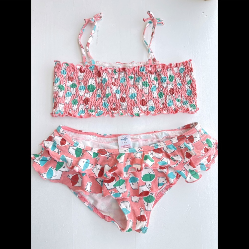 Mini Boden pink swimsuits 9-10 years